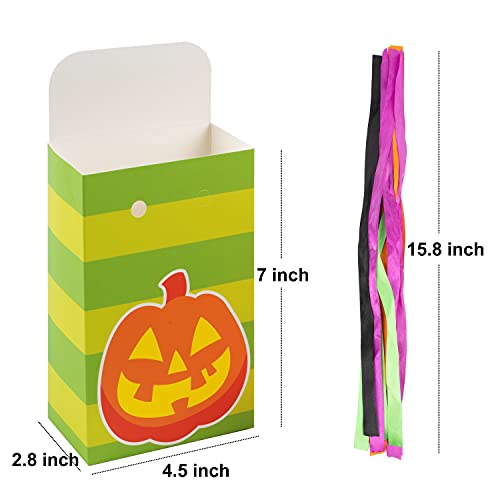 JOYIN Halloween Candy Bags Treat Boxes-12 Pieces Halloween Paper Bags Trick or Treat Halloween Sweet Goodie Bags with Ribbon, Halloween Party Favors Gift Bags