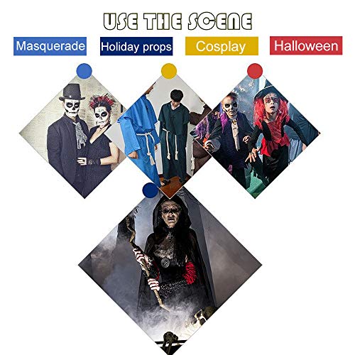 Monk Costume Adult Men Halloween Cosplay Monk Costume Adult Men Brown Monk Costume Aadult Men Hooded Cloak Monk Costume Aadult Men Medival Renaissance Priest Monk Costume Aadult Men Wizard Cape…