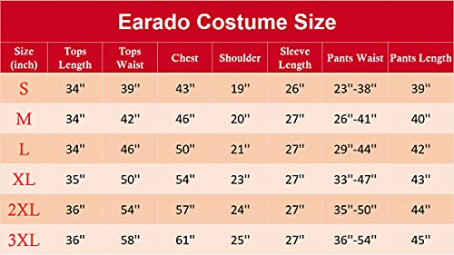 Earado Christmas Green Big Monster Santa Costume for Men 7 PCS Deluxe Furry Adult Santa Suit Xmas Holiday Outfit Set M