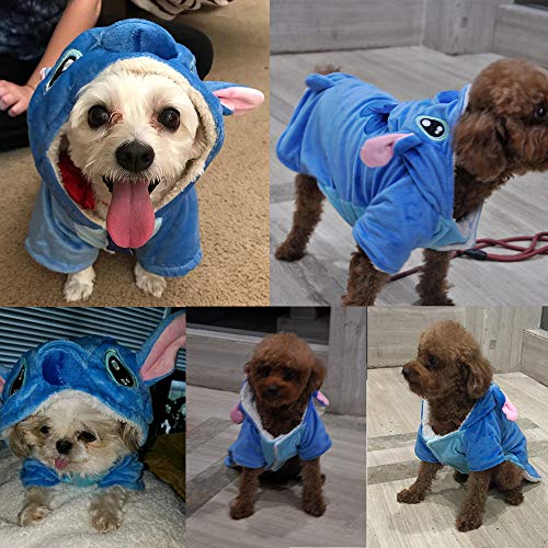 Pet Costume,Gimilife Dog Hoodie,Pet Xmas Pajamas Outfit, Pet Coat for Small Medium Large Dogs and Cats,Pet Disney Stitch Cartoon,Halloween and Winter -L