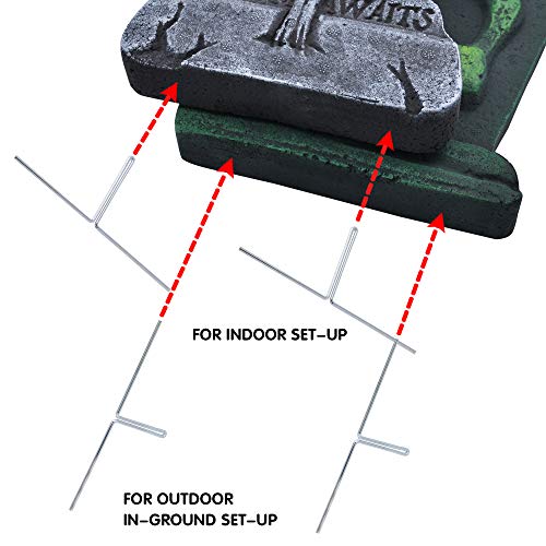 JOYIN 17” Halloween Foam Graveyard Tombstone (5 Pack), Headstone with Different Styles and Bonus Metal Stakes for Outdoor Indoor Halloween Yard Decorations