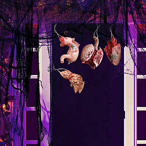 Medou Halloween Blood Props Fake Scary Severed Hand Broken Body Parts for Haunted House Halloween Zombie Party Decorations (9 Pcs)