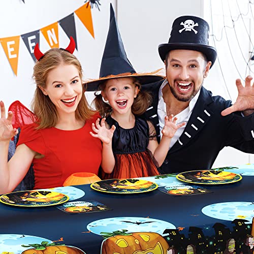 Halloween Plates, Halloween Decorations, Halloween Party Supplies Includes Halloween Plates and Napkins, Halloween Tablecloth, Halloween Birthday Party Decorations, Serves 24