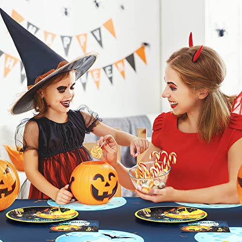 Halloween Plates, Halloween Decorations, Halloween Party Supplies Includes Halloween Plates and Napkins, Halloween Tablecloth, Halloween Birthday Party Decorations, Serves 24