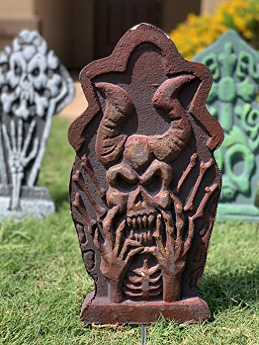 JOYIN 17” Halloween Foam Graveyard Tombstone (5 Pack), Headstone with Different Styles and Bonus Metal Stakes for Outdoor Indoor Halloween Yard Decorations