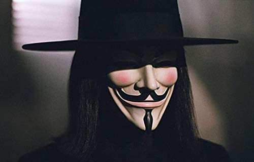 DIANCHU Halloween Masks V for Vendetta Hackers Mask, Anonymous Guy Cosplay Mask Party Costume Prop Toys Toys for Boy Girl Men Women（White） (white)