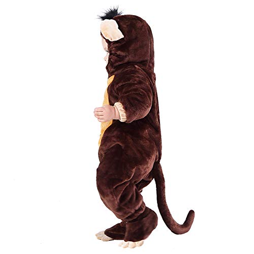 HSCTEK Baby Monkey Costume, Infant Monkey Costume for Baby Boys Girls, Baby Halloween Costume for Toddler Newborn 9-12Months