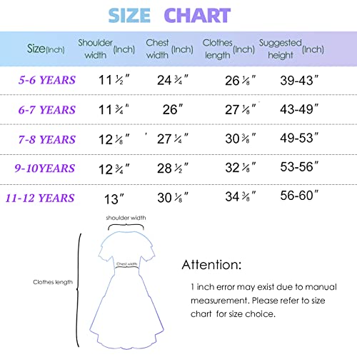 Comisoc Encanto Mirabel Dress for Girls Madrigal Isabella Costume Princess Dress Up Skirt Cartoon Halloween Cosplay Outfit