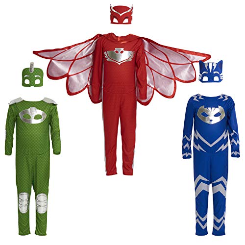 PJ Masks Turbo Blast Gekko Dress Up Set with Soft Mask, Size 4-6X, Kids Pretend Play Costumes, Green, by Just Play