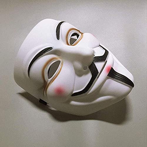 DIANCHU Halloween Masks V for Vendetta Hackers Mask, Anonymous Guy Cosplay Mask Party Costume Prop Toys Toys for Boy Girl Men Women（White） (white)