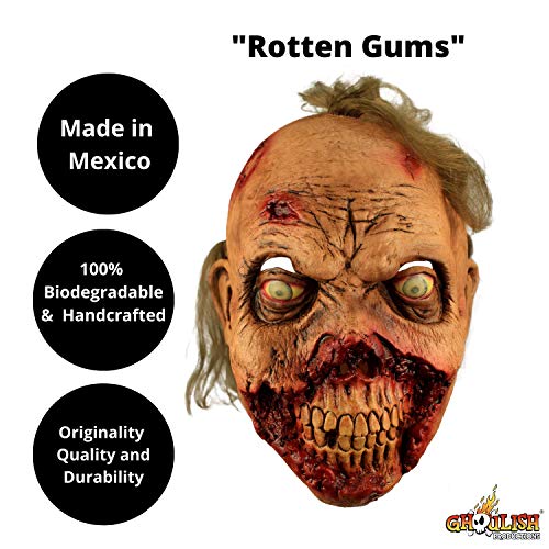 Ghoulish Productions Rotten Gums Mask. Zombie Gloves, Zombie Latex Hands, Zombie Bloody Gloves. Zombie Gloves Men. Zombies Line. One Size Latex Mask