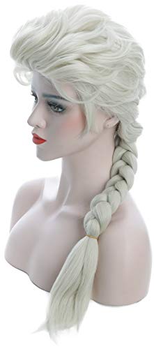 karlery Adult Women's Long Beige Braided Fashion Wig Halloween Cosplay Wig Costume Party Wig(Beige)