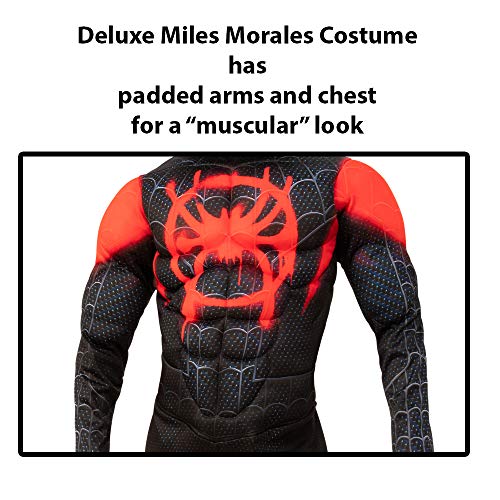 Rubie's Spider-Man: Into The Spider-Verse Child's Deluxe Mile Morales Spider-Man Costume, Medium
