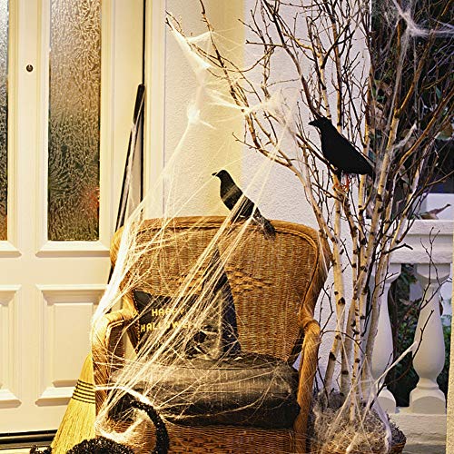 ATDAWN 9.44" Halloween Black Feathered Crows, Realistic Looking Halloween Decoration Birds, 6 Pack
