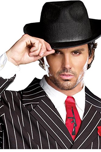 Dreamgirl Men's Gangsta Costume, Black/White, Large