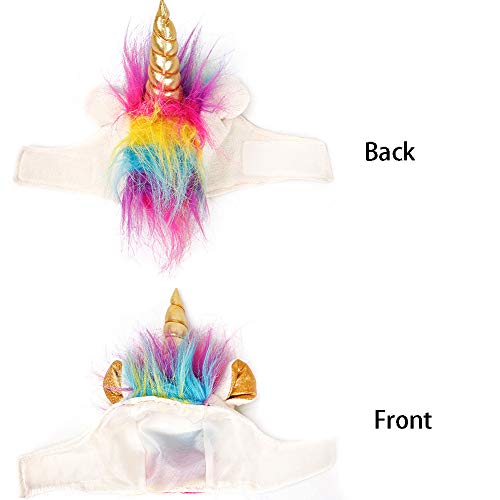 NACOCO Cat Unicorn Hat with Ear Hole for Small Dogs Puppy, Cat Costume Accessory for Halloween, Cosplay Mane Cap (with Ear Hole)