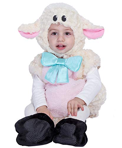 Spooktacular Creations Baby Lovely Fluffy Lamb Costume with Bowknot for Infants Halloween Trick or Treat Dress Up, Animal Themed Party (6-12 Months)