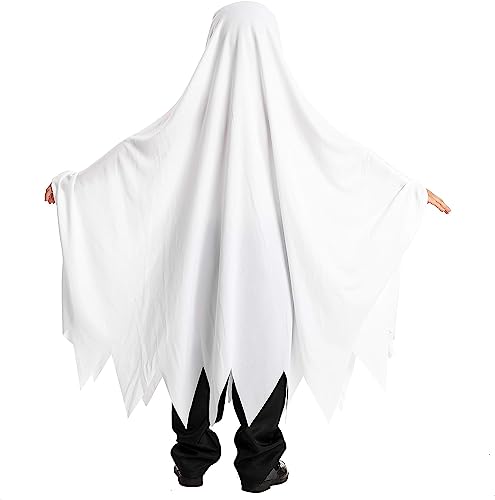 Spooktacular Creations White Ghost Costumes for Kids, Smile and Boo Ghost Costume for Halloween Spooky Trick-or-Treating (5-7 yr)