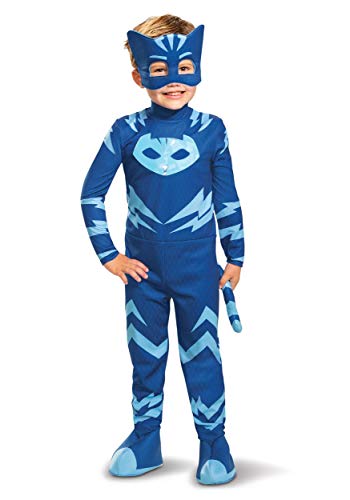 Disguise PJ Masks Catboy Costume, Deluxe Kids Light Up Jumpsuit Outfit and Character Mask, Toddler Size Medium (3T-4T) Blue (100209M)