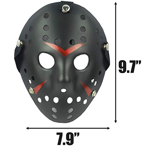 TIHOOD 3PCS Costume Jason Mask Cosplay Halloween Masquerade Party Horror Mask Christmas for Men and Adults (Black,White,Grey)