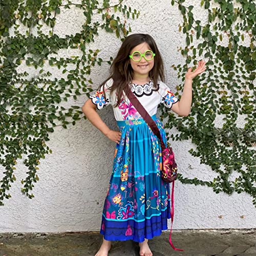 Mirabel Costume for Girls,Mirabel Dress Isabella Costume Halloween Costume Outfit for Kids (8-9Years)