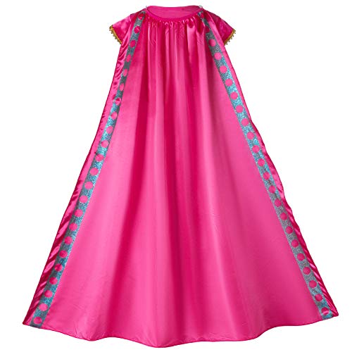 Arabian Princess Costume Dress for Little Girls Birthday Christmas,Halloween Party with Gloves,Crown,Wand Accessories (Red) 5-6 Years