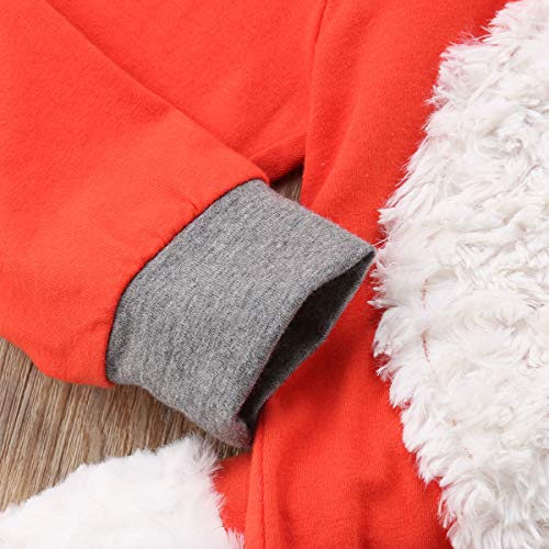 Newborn Baby Girl Boy Halloween Cosplay Cartoon Clothes Fox Coat Fur Bodysuit Jumpsuit Hooded Playsuit Romper Overall Outfit (Orange, 0-3 Months)