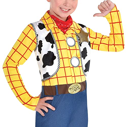Party City Toy Story 4 Woody Halloween Costume for Toddler Boys, 3-4T, Includes Jumpsuit and Hat