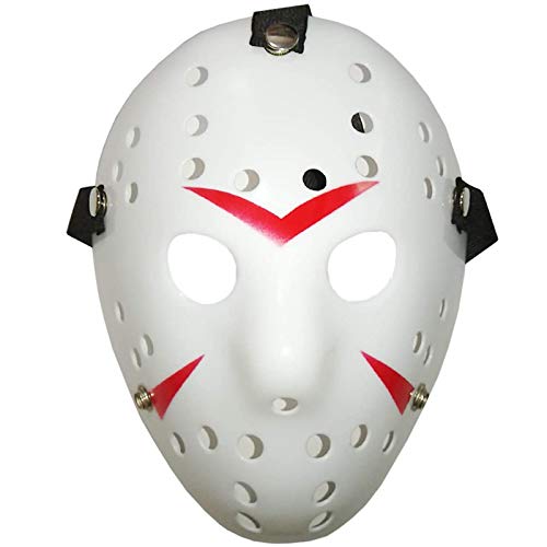TIHOOD 3PCS Costume Jason Mask Cosplay Halloween Masquerade Party Horror Mask Christmas for Men and Adults (Black,White,Grey)