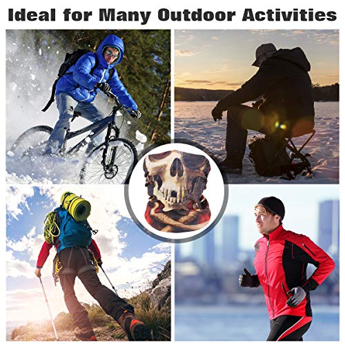 MoKo Halloween Decoration Neck Face Mask [4 Pack], Bandana Face Mask Scarf Balaclava Headbands, Windproof Bandana