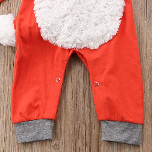 Newborn Baby Girl Boy Halloween Cosplay Cartoon Clothes Fox Coat Fur Bodysuit Jumpsuit Hooded Playsuit Romper Overall Outfit (Orange, 0-3 Months)