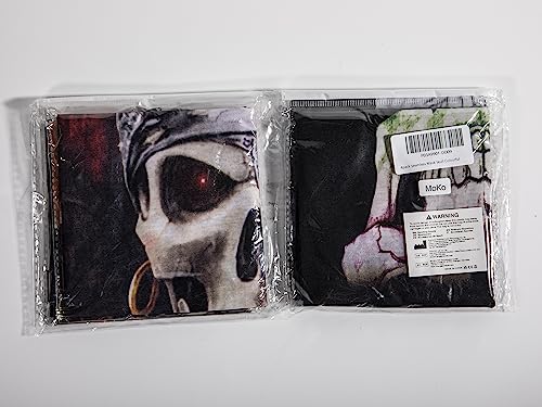 MoKo Halloween Decoration Neck Face Mask [4 Pack], Bandana Face Mask Scarf Balaclava Headbands, Windproof Bandana