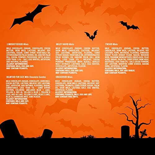 M&M'S, SNICKERS, TWIX, 3 MUSKETEERS & MILKY WAY Halloween Chocolate Candy Variety Mix 77.58-Ounce 250-Piece Bag