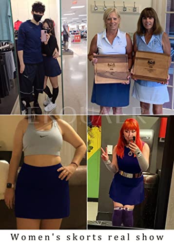 Ekouaer Skirt Active Sportswear for Women Moisture Wicking Skort Casual Clothing(Navy Blue/XXL)