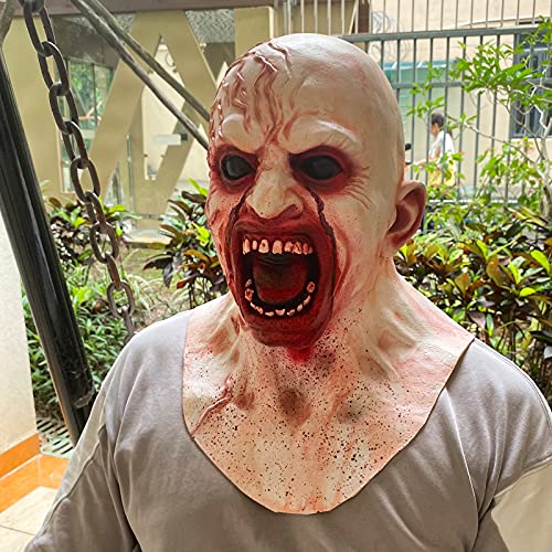 Bulex Zombie Mask Creepy Halloween Props Scary Realistic Face Mask for Adult Party Cosplay Costume Horror Decoration Props