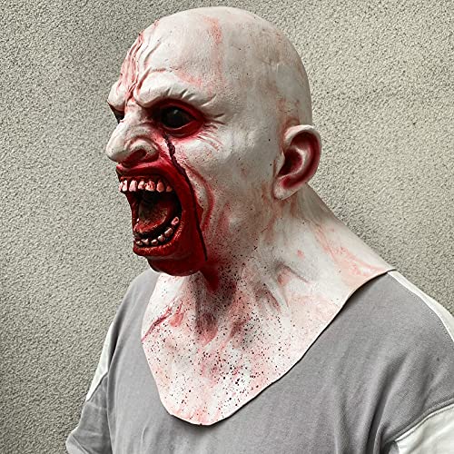 Bulex Zombie Mask Creepy Halloween Props Scary Realistic Face Mask for Adult Party Cosplay Costume Horror Decoration Props