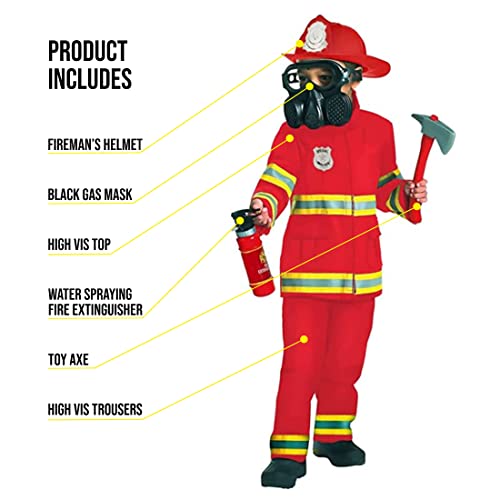 Morph Red Firefighter Costume for Kids Fireman Costume for Kids for Halloween Kids Firefighter Costume Fire Fighter Costume for Kids S
