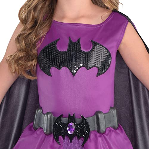 Costumes USA Purple Batgirl Halloween Costume for Girls, Batman, Medium (8-10), Includes Dress, Cape, Mask and More