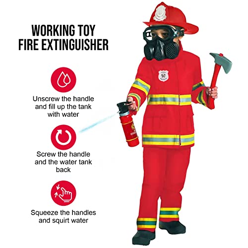 Morph Red Firefighter Costume for Kids Fireman Costume for Kids for Halloween Kids Firefighter Costume Fire Fighter Costume for Kids S