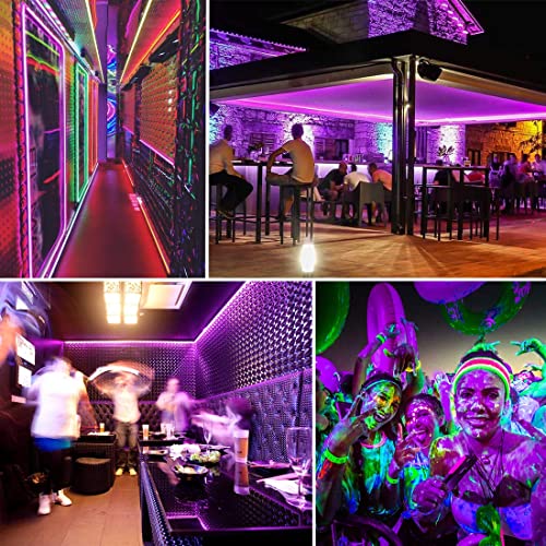 YAYIT 40 Foot Led Black Light Strip Kit, 720 Units Led, 12V Flexible Blacklight Fixtures, Non-Waterproof