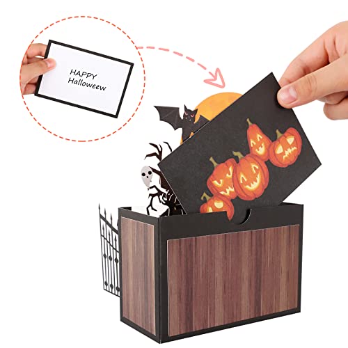 Giiffu Haunted House Halloween Card, Happy Halloween Celebration Greeting Cards, Handmade Halloween Pop Up Card, Personalised 3d Pop Up Box Card, Birthday, New Home, Congratulations, Thank You
