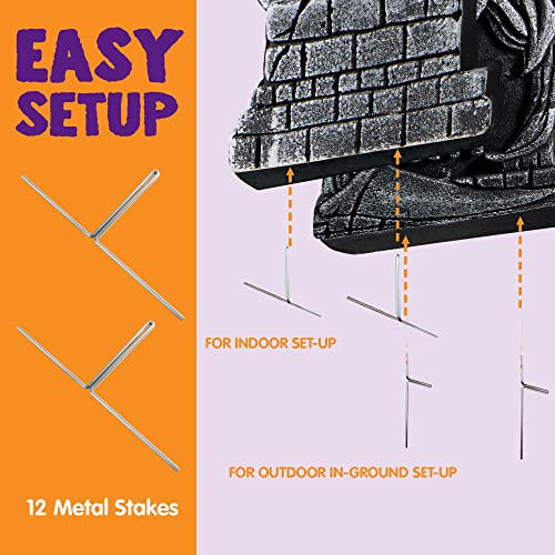 JOYIN 17” Halloween Foam RIP Graveyard Tombstones (5 Pack), Headstone Decorations and 12 Bonus Metal Stakes for Halloween Yard Decorations