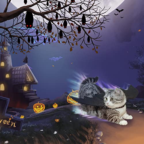 Cat Bat Wings, HKFUON Dog Pet Costume for Halloween Party Decoration, Adjustable Cute Black Bat Wings for Small Puppy Kitten Clothes Outfit Cosplay Halloween Pet Apparel Stuff Dress Up Accessories