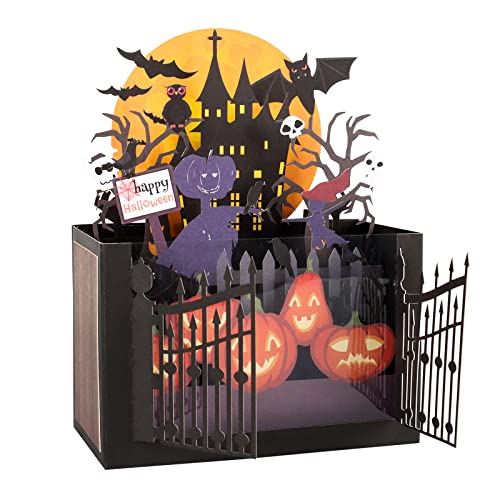 Giiffu Haunted House Halloween Card, Happy Halloween Celebration Greeting Cards, Handmade Halloween Pop Up Card, Personalised 3d Pop Up Box Card, Birthday, New Home, Congratulations, Thank You