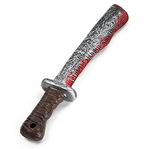 Skeleteen Bloody Machete Costume Prop - Fake Realistic Bleeding Knife Toy for Costumes and Cosplay