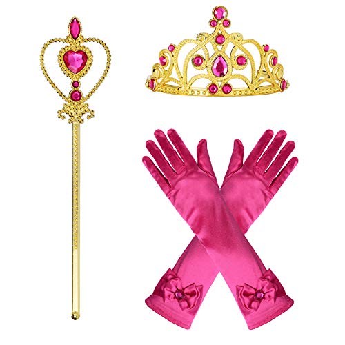 Princess Jasmine Costume Dress Up Clothes Fancy Arabian Outfit Attire with Cape Tiara Wand Gloves Accessories Set for Little Toddler Girls Kids Halloween Cosplay Birthday Party 4T 5T 4-5 Years