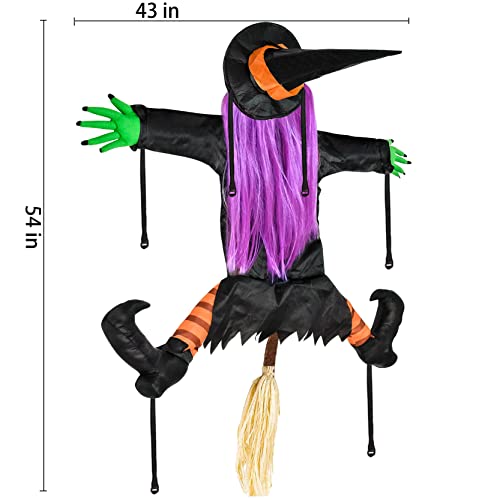 Betty Bash Crashing Witch into Tree Halloween Yard Decorations,(54" H) Large Crashing Witch into Tree