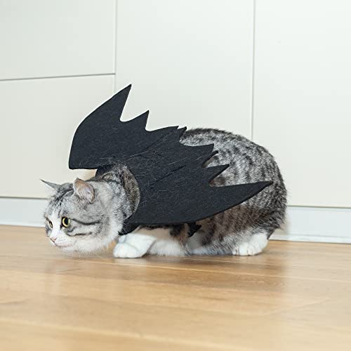 Cat Bat Wings, HKFUON Dog Pet Costume for Halloween Party Decoration, Adjustable Cute Black Bat Wings for Small Puppy Kitten Clothes Outfit Cosplay Halloween Pet Apparel Stuff Dress Up Accessories