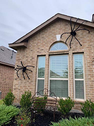 6.6ft Giant Hairy Spider Halloween Decorations Outdoor Spider Furry Black Giant Scary Fuzzy Spiders Outside Indoor Yard Wed Decor Party Favor