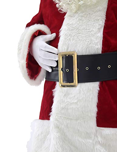 Higen Men's Santa Suit 10pc Deluxe Santa Claus Costume Adult Christmas Crimson Regency Plush Red S